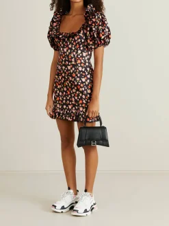 Kleid mit floralem Muster 'Ghita' Schwarz/Multi