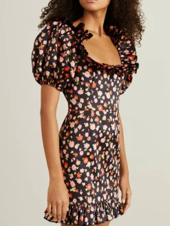Kleid mit floralem Muster 'Ghita' Schwarz/Multi