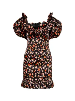 Kleid mit floralem Muster 'Ghita' Schwarz/Multi