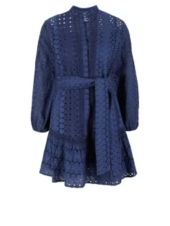 Kleid mit Gürtel Marineblau