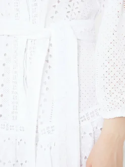 Kleid mit Gürtel Weiß