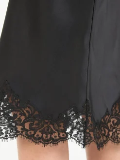 Kleid mit Spitzeneinsatz Schwarz