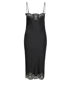 Kleid mit Spitzeneinsatz Schwarz