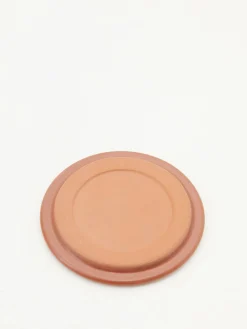 Kleiner Kerzendeckel Keramik Braun
