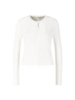 Körperbetonte Strickjacke aus Wolle Weiß