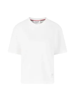 Kurzarm Baumwollshirt Weiß