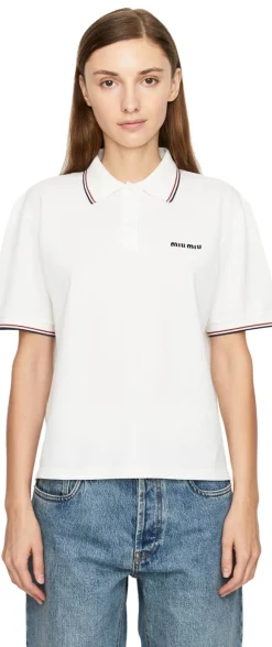 Kurzarm Poloshirt Weiß