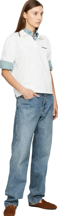 Kurzarm Poloshirt Weiß