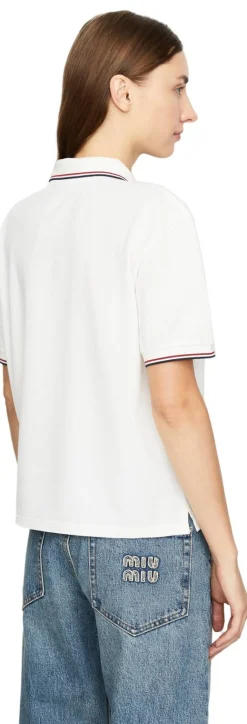Kurzarm Poloshirt Weiß