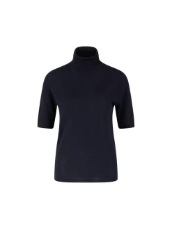 Kurzarm-Pullover 'Rockdale' aus Cashmere und Seide Navy