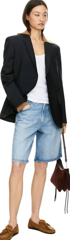 Kurze Denim Shorts 'Court' Mittelblau