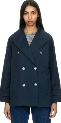 Kurzer Trenchcoat Marineblau