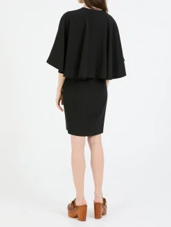 Kurzes Cape-Kleid Schwarz