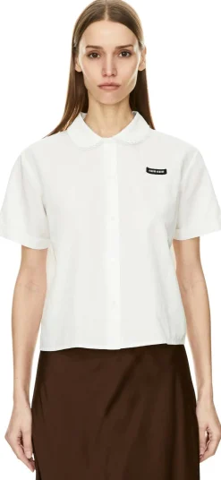 Kurzärmelige Bluse Weiß