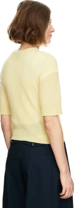Kurzärmeliger Cashmere-Pullover 'Chypre' Vanille