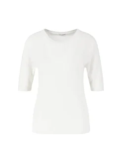 Kurzärmeliger Cashmere-Seidenpullover 'Lily' Off White