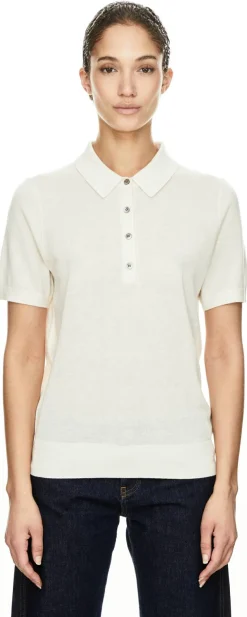 Kurzärmeliger Seiden-Cashmere-Polopullover Cloud