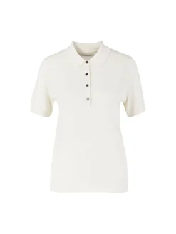 Kurzärmeliger Seiden-Cashmere-Polopullover Cloud