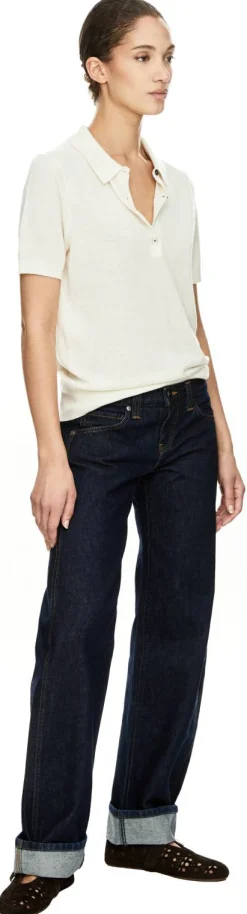Kurzärmeliger Seiden-Cashmere-Polopullover Cloud