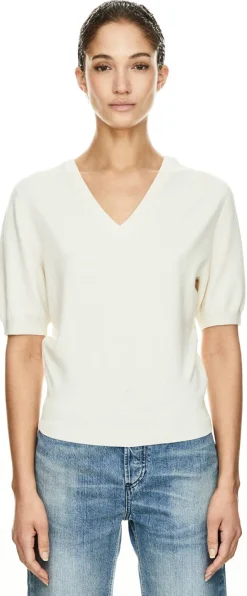 Kurzärmeliger Seiden-Cashmere-Pullover Cloud