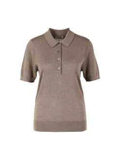 Kurzärmeliger Seiden-Cashmere-Polopullover Hazel