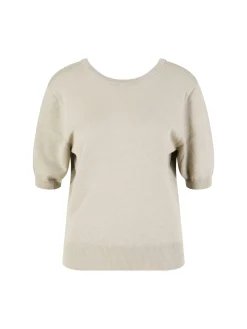 Kurzärmeliger Seiden-Cashmere-Pullover Summer Taupe
