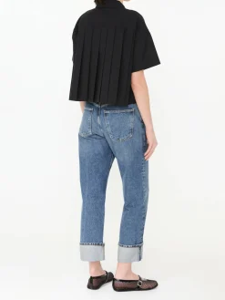 Kurzärmlige Bluse Schwarz