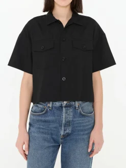 Kurzärmlige Bluse Schwarz