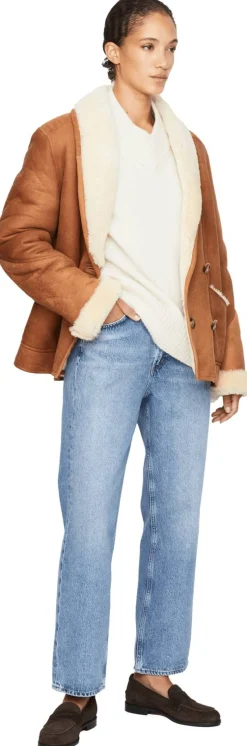 Lammfelljacke 'Monica' Braun
