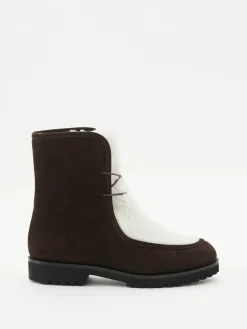 Lammfell-Stiefeletten Braun