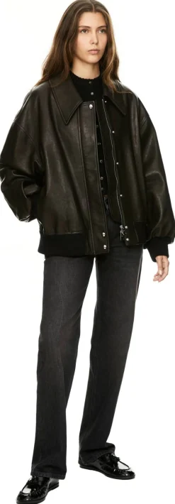 Lammlederjacke 'Shelman' Schwarz