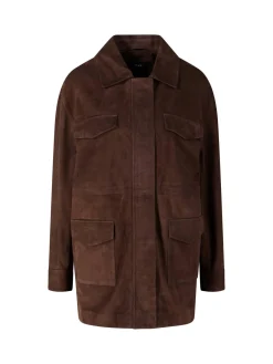 Lamm-Velourslederjacke 'Sadie' Dunkelbraun