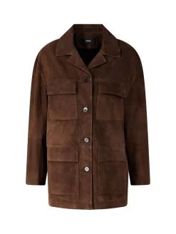 Lamm-Velourslederjacke 'Sendy' Dunkelbraun