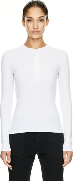 Langarmshirt 'Jordan Henley' Weiß