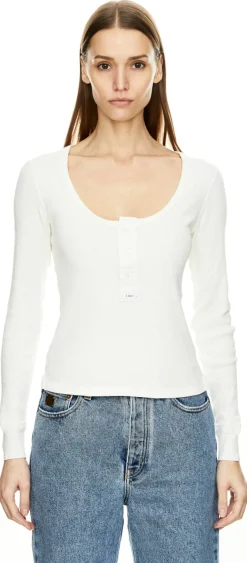 Langarmshirt mit Chloé-Logo-Stickerei Weiß