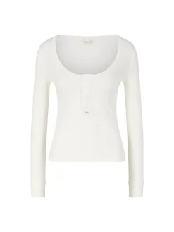 Langarmshirt mit Chloé-Logo-Stickerei Weiß