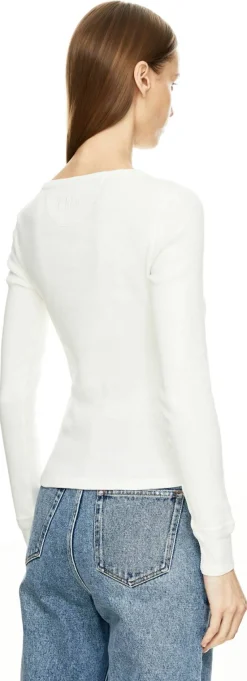 Langarmshirt mit Chloé-Logo-Stickerei Weiß