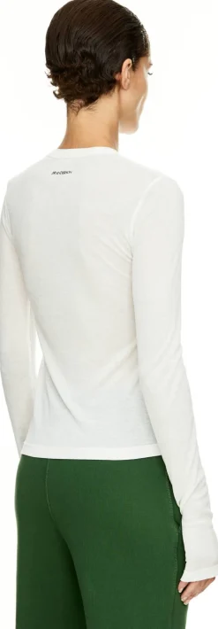 Langarmshirt mit Rundhalsausschnitt Crème