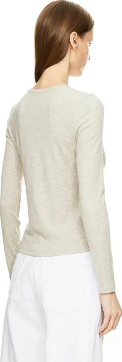 Langarmshirt 'The Rib Splay' Beige
