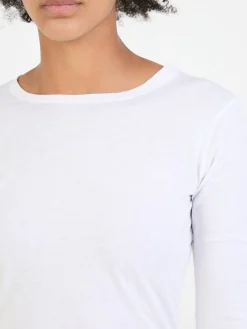 Langarmshirt Weiß