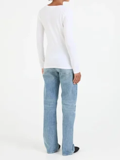 Langarmshirt Weiß
