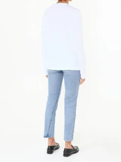 Langarmshirt Weiß/Rot