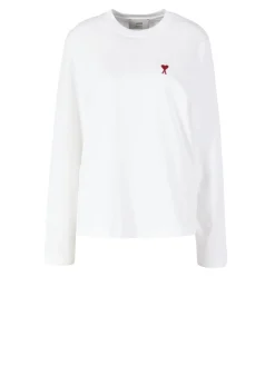 Langarmshirt Weiß/Rot