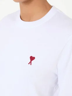 Langarmshirt Weiß/Rot