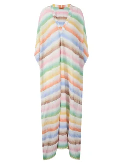 Langer Kaftan mit Dégradé-Zickzack-Muster Multi