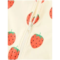 Langärmeliger Badeanzug 'Strawberries' in Off-White