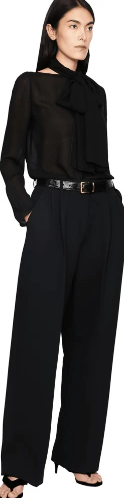 Lavallière Bluse 'Bow' Schwarz