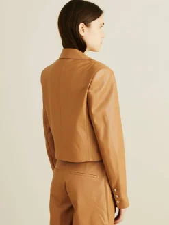 Leder-Blazer 'Kadmat' Caramel