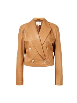 Leder-Blazer 'Kadmat' Caramel
