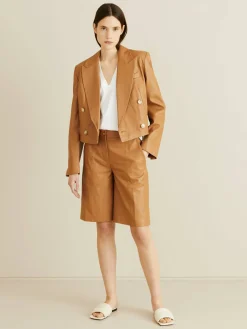 Leder-Blazer 'Kadmat' Caramel